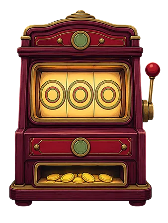 A retro slot machine cabinet